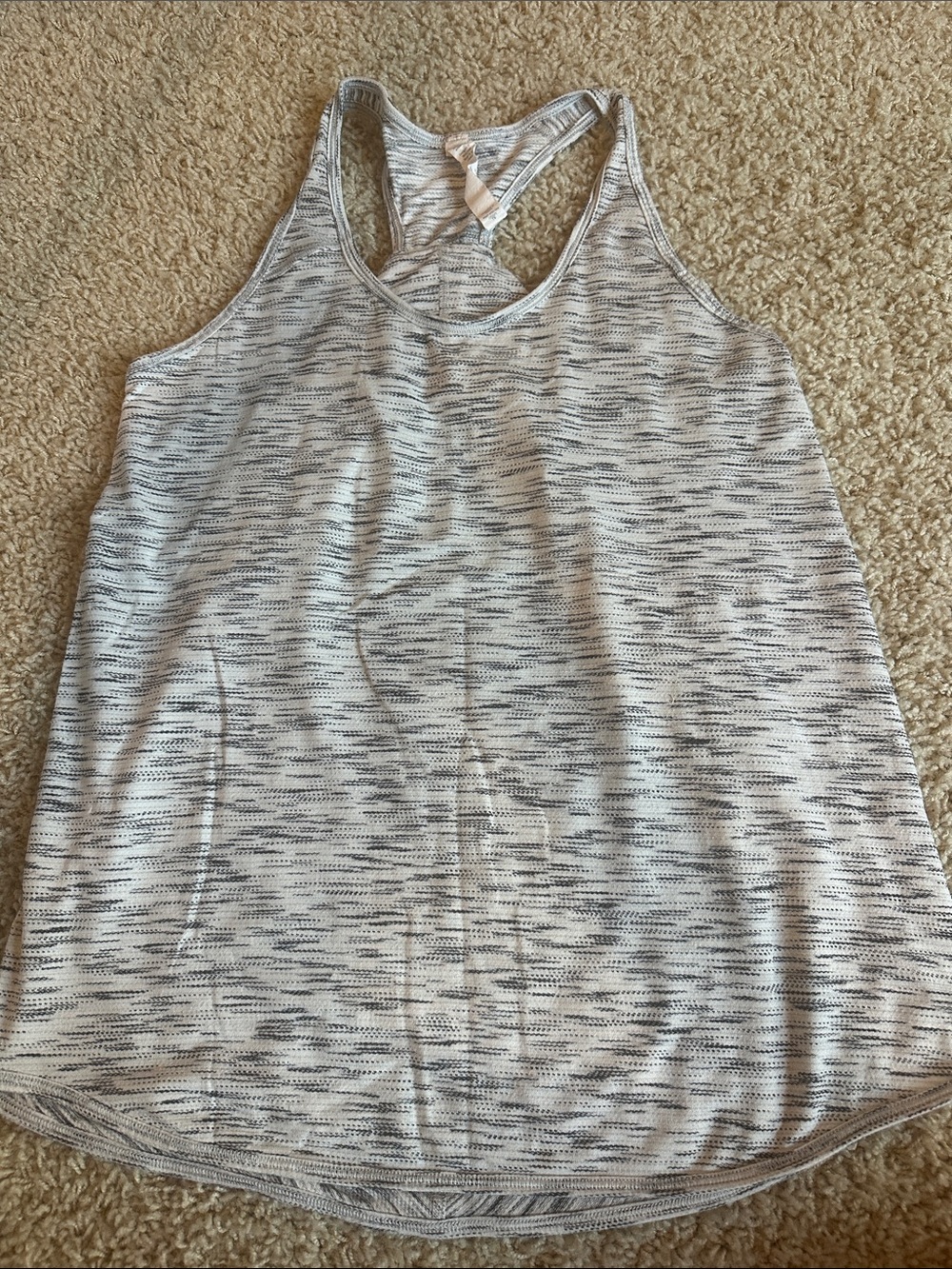 lululemon athletica Light Gray and Black Space-Dye Racerback Tank Top